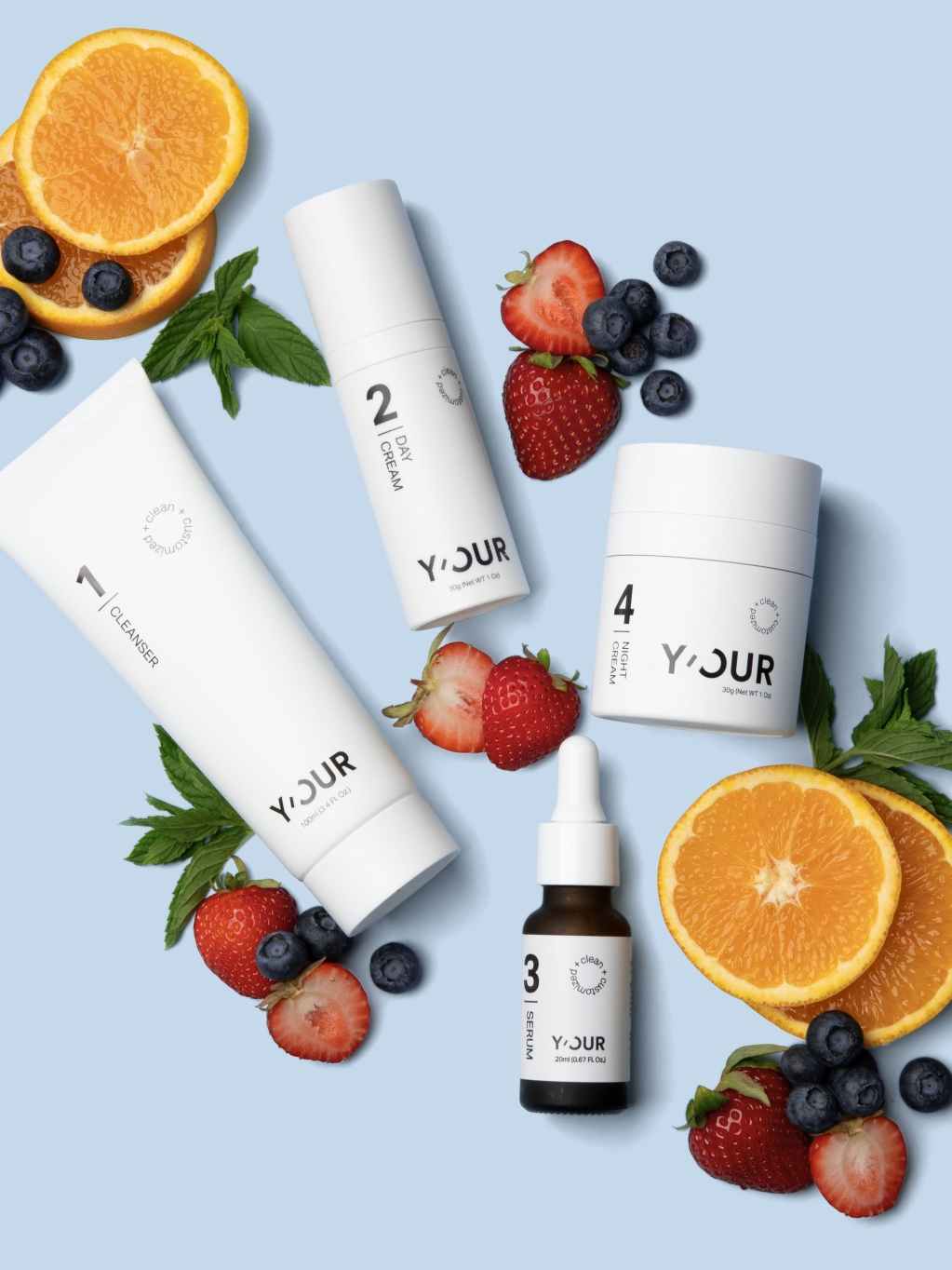 Y'OUR 4-step personalized skincare curated to your unique skin's needs