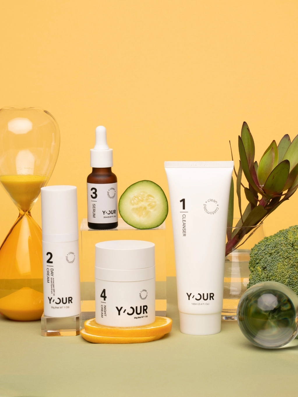 Y'OUR 4-step personalized skincare curated to your unique skin's needs